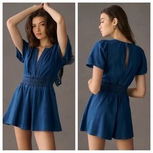 Anthropologie Somerset Romper S Denim